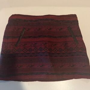 Zara Red and Black Patterned Pencil Skirt